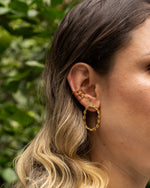 Aretes Ovalo Lazos Dorado