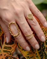 Anillo Ovalo Lazos Dorado