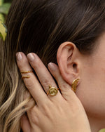 Aretes Luna Arena Dorado
