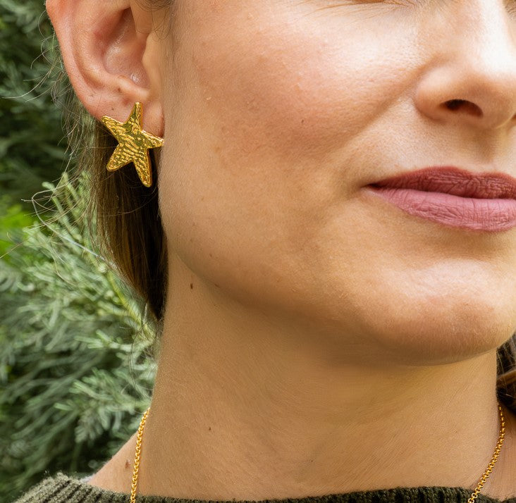 Aretes Estrella Arena Dorado