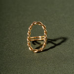 Anillo Ovalo Lazos Dorado