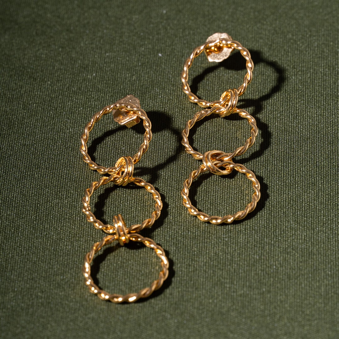 Aretes Aros Lazos Dorado