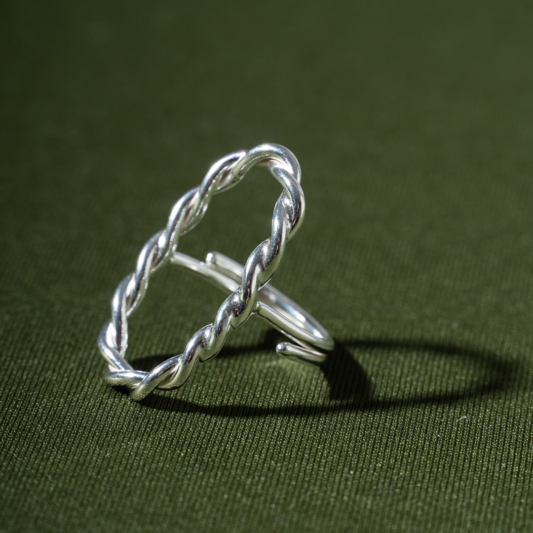 Anillo Ovalo Lazos Plata
