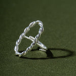 Anillo Ovalo Lazos Plata