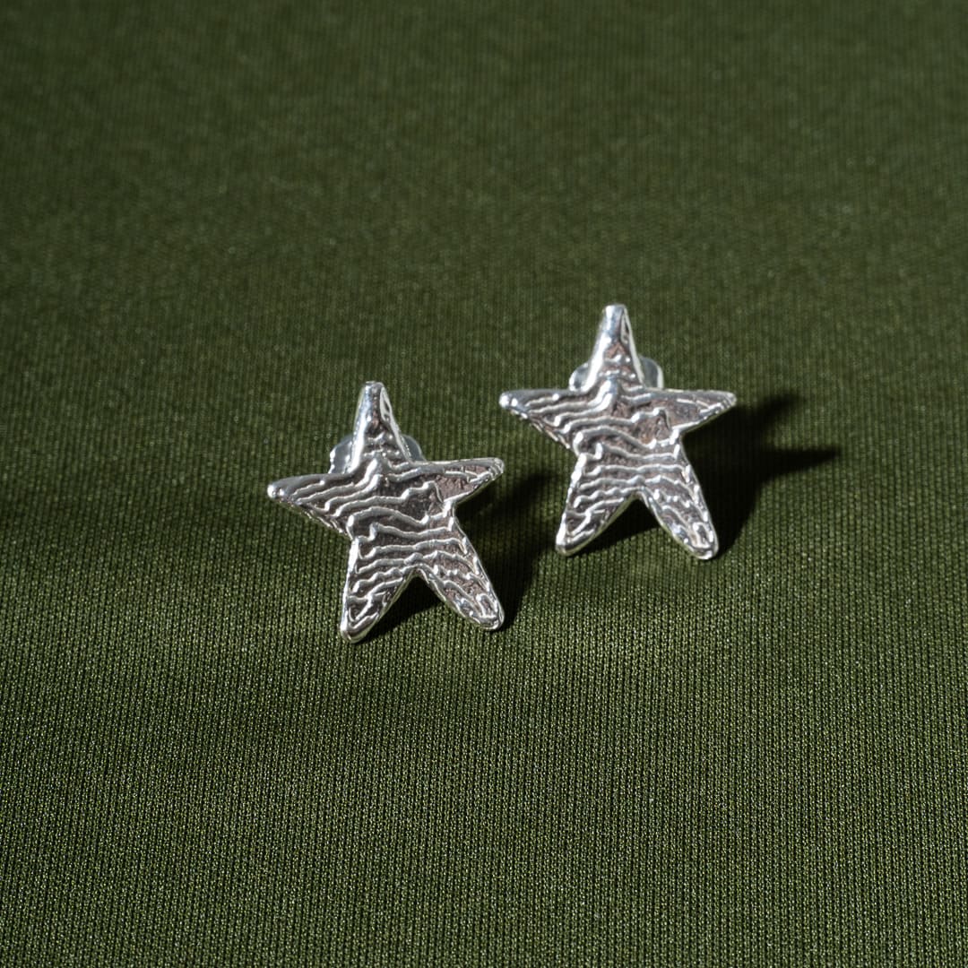 Aretes Estrella Arena Plata