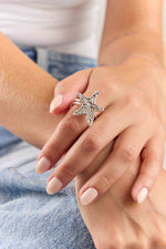 Anillo Estrella Arena Plata