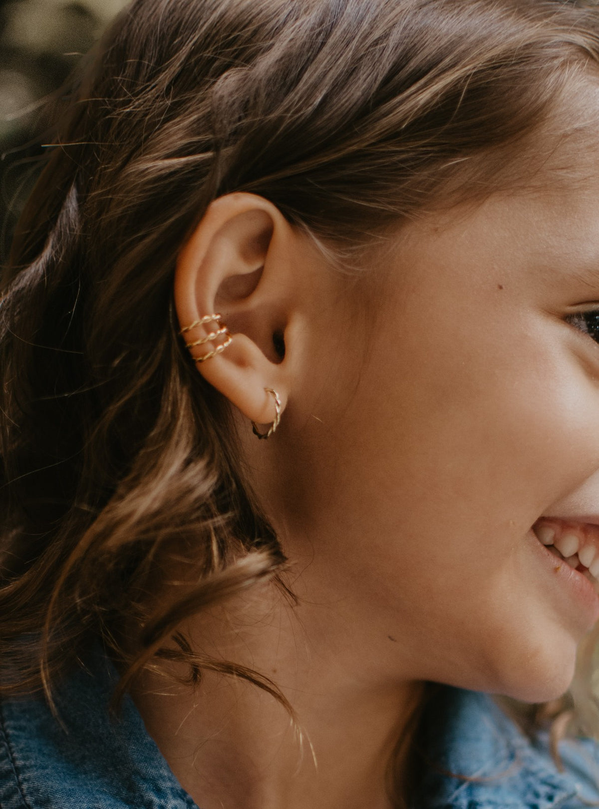 Earcuff tres Lazos Mini Dorado