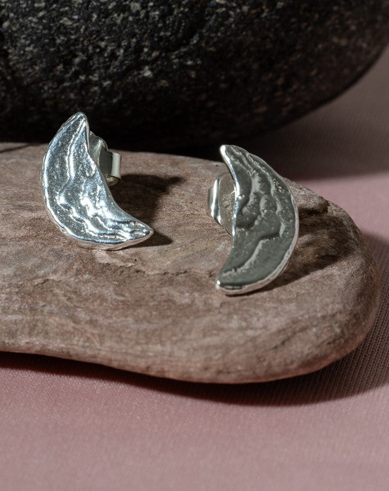 Aretes Luna Arena Plata