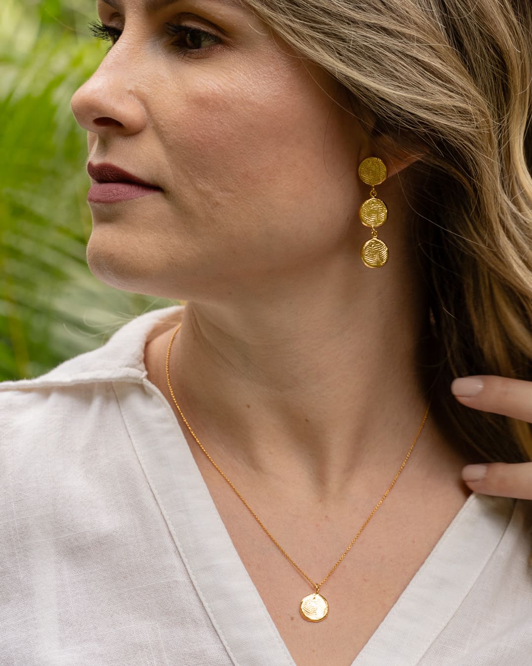 Aretes Huellas Dorado
