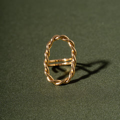 Anillo Ovalo Lazos Dorado