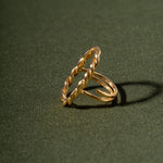 Anillo Ovalo Lazos Dorado