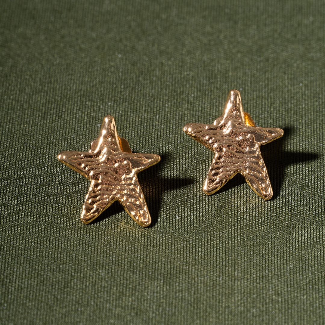 Aretes Estrella Arena Dorado
