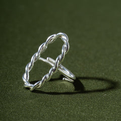 Anillo Ovalo Lazos Plata