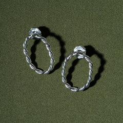 Aretes Ovalo Lazos Plata