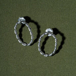 Aretes Ovalo Lazos Plata