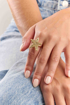 Anillo Estrella Arena Dorado